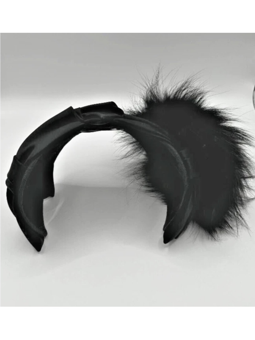 Vintage 1960’s Satin Layered Bows Headband Cap with Fur Poof